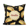 Custom Name Kawaii Taco Wrap Mexican Food Seamless Pattern White Square Filled Cushion Throw Pillow Sofa Bed Home Decor Zip Washable UK Made