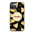 Cute Kawaii Taco Wrap Mexican Food Printed Design Custom Name Protective Phone Case Mobile Cover Durable Everyday Smartphone Shock Resistant