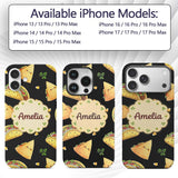 Cute Kawaii Taco Wrap Mexican Food Printed Design Custom Name Protective Phone Case Mobile Cover Durable Everyday Smartphone Shock Resistant
