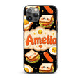 Kawaii Breakfast Food Characters Printed Design Custom Name Protective Phone Case Mobile Cover Durable Everyday Smartphone Shock Resistant