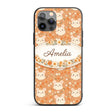 Cute Bunny Floral Meadow Seamless Printed Design Custom Name Protective Phone Case Mobile Cover Durable Everyday Smartphone Shock Resistant