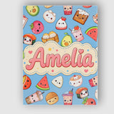 Personalised Name Kawaii Food Collection Custom  Unique Gift Idea Elegant Feature Canvas Wall Art Print Decor Picture Ready to Hang