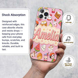 Kawaii Food Collection Sushi Fruit Drinks Soft Custom Name Protective Phone Case Mobile Cover Durable Everyday Smartphone Shock Resistant