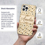 Vintage Palm Trees Desert Beige Tropical Seamless Custom Name Protective Phone Case Mobile Cover Durable Everyday Smartphone Shock Resistant