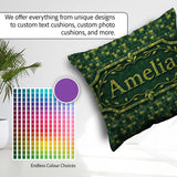 Custom Name Green Square Tile Mosaic Abstract Seamless Name Cute Square Filled Cushion Throw Pillow Sofa Bed Home Decor Zip Washable UK Made