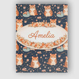 Personalised Name Cute Hamster Floral Teapot Seamless Pattern Custom Contemporary Display Canvas Wall Art Print Decor Picture Ready to Hang