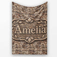 Rustic Brown Stone Wall Texture Seamless Pattern Name Cute Unique  Personalised Custom Name Super Soft Fleece Blanket Bed Sofa Throw