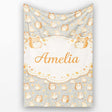 Soft Beige Hamster Daisy Floral Seamless Pattern Cute Unique Gift  Personalised Custom Name Super Soft Fleece Blanket Bed Sofa Throw