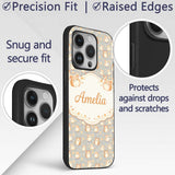 Soft Beige Hamster Daisy Floral Seamless Pattern Custom Name Protective Phone Case Mobile Cover Durable Everyday Smartphone Shock Resistant
