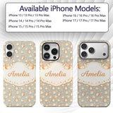 Soft Beige Hamster Daisy Floral Seamless Pattern Custom Name Protective Phone Case Mobile Cover Durable Everyday Smartphone Shock Resistant