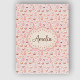 Personalised Name Cute Pink Cupcake Dessert Custom  Bespoke Interior Contemporary Canvas Wall Art Print Decor Picture Ready to Hang