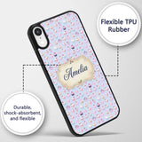 Kawaii Cupcake Sweet Treats Blue Printed Design Custom Name Protective Phone Case Mobile Cover Durable Everyday Smartphone Shock Resistant