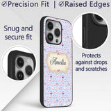 Kawaii Cupcake Sweet Treats Blue Printed Design Custom Name Protective Phone Case Mobile Cover Durable Everyday Smartphone Shock Resistant