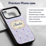 Kawaii Cupcake Sweet Treats Blue Printed Design Custom Name Protective Phone Case Mobile Cover Durable Everyday Smartphone Shock Resistant