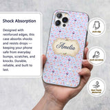 Kawaii Cupcake Sweet Treats Blue Printed Design Custom Name Protective Phone Case Mobile Cover Durable Everyday Smartphone Shock Resistant