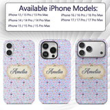 Kawaii Cupcake Sweet Treats Blue Printed Design Custom Name Protective Phone Case Mobile Cover Durable Everyday Smartphone Shock Resistant