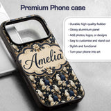 Elegant White Cockatoo Floral Dark Background Custom Name Protective Phone Case Mobile Cover Durable Everyday Smartphone Shock Resistant