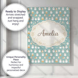 Personalised Name Cute Hamster Winter Snow Seamless Pattern Beautiful Custom Home Unique Canvas Wall Art Print Decor Picture Ready to Hang