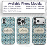 Cute Penguin Birds Snowy Winter Printed Design Custom Name Protective Phone Case Mobile Cover Durable Everyday Smartphone Shock Resistant