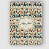 Personalised Name Scandinavian Cute Penguin Custom  Bespoke Interior Contemporary Canvas Wall Art Print Decor Picture Ready to Hang
