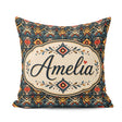 Custom Name Abstract Tribal Geometric Seamless Pattern Name Cute Square Filled Cushion Throw Pillow Sofa Bed Home Decor Zip Washable UK Made