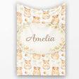 Watercolor Hamster Fruit Snack Seamless Pattern Thoughtful Gift Idea  Personalised Custom Name Super Soft Fleece Blanket Bed Sofa Throw