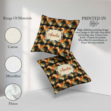 Custom Name Grunge Tribal Abstract Brush Pattern Seamless Design Square Filled Cushion Throw Pillow Sofa Bed Home Decor Zip Washable UK Made