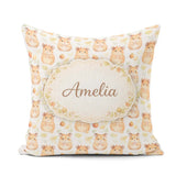 Custom Name Watercolor Hamster Fruit Snack Seamless Pattern Idea Square Filled Cushion Throw Pillow Sofa Bed Home Decor Zip Washable UK Made