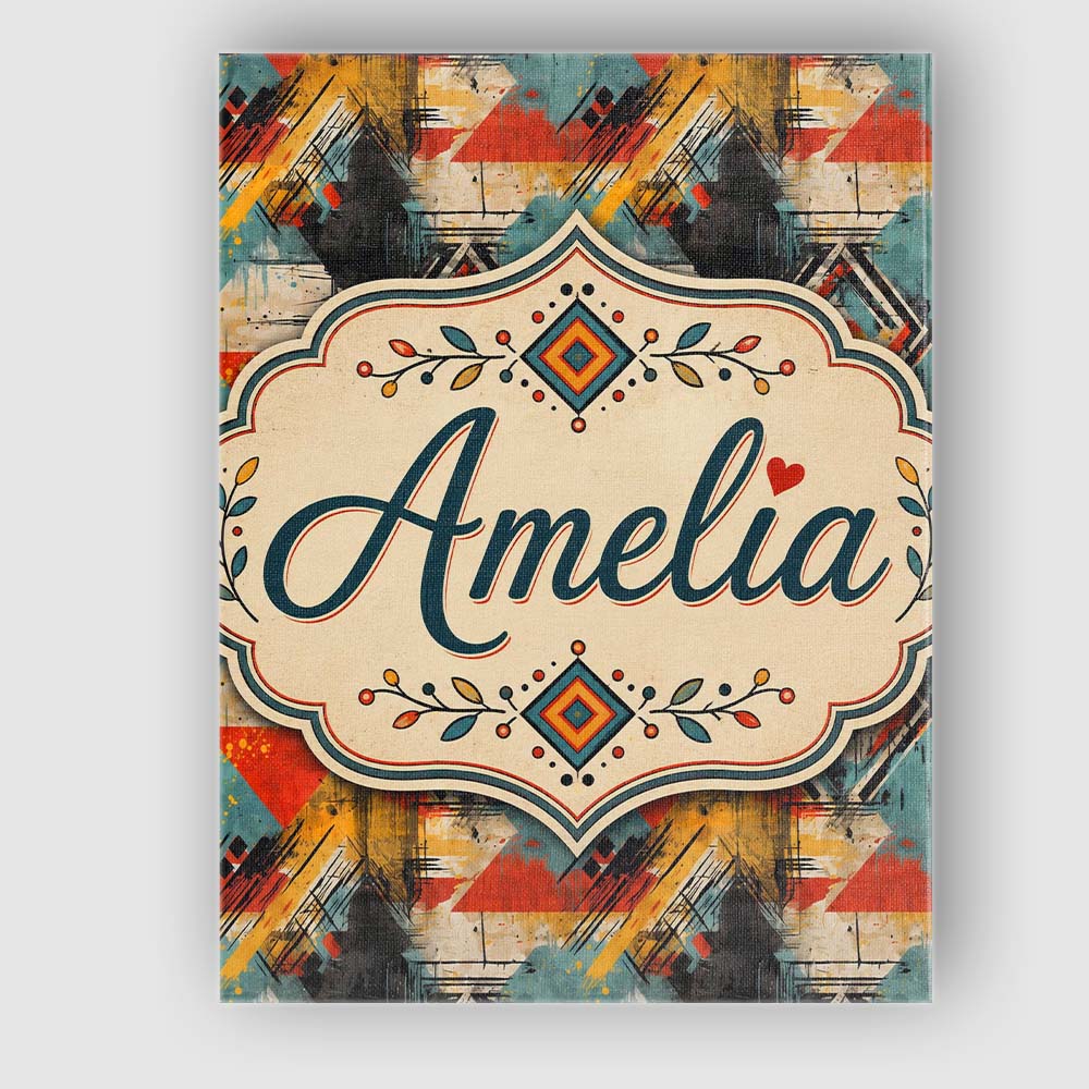 Personalised Name Modern Abstract Geometric Custom  Bespoke Interior Contemporary Canvas Wall Art Print Decor Picture Ready to Hang