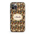 Vintage Elegant Women Portrait Floral Seamless Custom Name Protective Phone Case Mobile Cover Durable Everyday Smartphone Shock Resistant