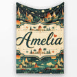 Vintage City Skyline Night Travel Seamless Pattern Name Cute Unique  Personalised Custom Name Super Soft Fleece Blanket Bed Sofa Throw