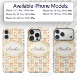 Watercolor Hamster Fruit Snack Seamless Pattern Custom Name Protective Phone Case Mobile Cover Durable Everyday Smartphone Shock Resistant
