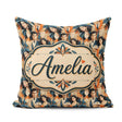 Custom Name Art Deco Fashion Couple Seamless Pattern Name Cute Square Filled Cushion Throw Pillow Sofa Bed Home Decor Zip Washable UK Made