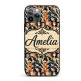 Art Deco Fashion Couple Stylish Seamless Pattern Custom Name Protective Phone Case Mobile Cover Durable Everyday Smartphone Shock Resistant