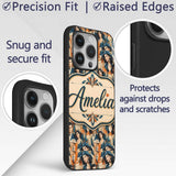 Art Deco Fashion Couple Stylish Seamless Pattern Custom Name Protective Phone Case Mobile Cover Durable Everyday Smartphone Shock Resistant