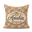 Custom Name Realistic Tiger Faces Wildlife Seamless Pattern Name Square Filled Cushion Throw Pillow Sofa Bed Home Decor Zip Washable UK Made