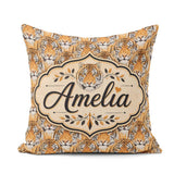 Custom Name Realistic Tiger Faces Wildlife Seamless Pattern Name Square Filled Cushion Throw Pillow Sofa Bed Home Decor Zip Washable UK Made
