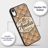 Realistic Tiger Faces Wildlife Animal Seamless Custom Name Protective Phone Case Mobile Cover Durable Everyday Smartphone Shock Resistant