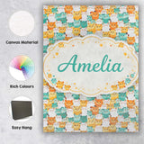Personalised Name Colorful Hamster Crowd Cartoon Seamless Pattern Custom  Bespoke Canvas Wall Art Print Decor Picture Ready to Hang