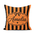 Custom Name Orange Black Wavy Stripe Abstract Seamless Name Cute Square Filled Cushion Throw Pillow Sofa Bed Home Decor Zip Washable UK Made