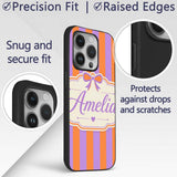 Orange and Purple Wavy Stripe Abstract Seamless Custom Name Protective Phone Case Mobile Cover Durable Everyday Smartphone Shock Resistant