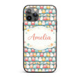 Pastel Hamster Rows Cute Seamless Printed Design Custom Name Protective Phone Case Mobile Cover Durable Everyday Smartphone Shock Resistant