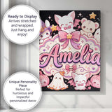 Personalised Name Kawaii Halloween Bunny Custom  Unique Gift Idea Elegant Feature Canvas Wall Art Print Decor Picture Ready to Hang