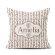 Custom Name Tribal Ethnic Line Art Figures Seamless Pattern Name Square Filled Cushion Throw Pillow Sofa Bed Home Decor Zip Washable UK Made