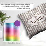 Custom Name Tribal Ethnic Line Art Figures Seamless Pattern Name Square Filled Cushion Throw Pillow Sofa Bed Home Decor Zip Washable UK Made