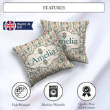 Custom Name Colorful Cultural Symbols Seamless Pattern Name Cute Square Filled Cushion Throw Pillow Sofa Bed Home Decor Zip Washable UK Made