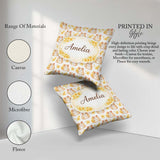 Custom Name Adorable Hamster Floral Yellow Accent Pattern Lovely Square Filled Cushion Throw Pillow Sofa Bed Home Decor Zip Washable UK Made
