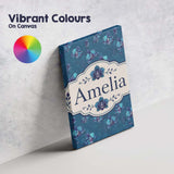 Personalised Name Teal Orchid Bloom Seamless Custom Bespoke  Contemporary Display Canvas Wall Art Print Decor Picture Ready to Hang