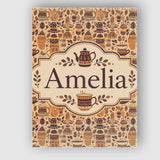 Personalised Name Coffee Cups and Rustic Custom  Unique Gift Idea Elegant Feature Canvas Wall Art Print Decor Picture Ready to Hang