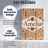 Personalised Name Coffee Cups and Rustic Custom  Unique Gift Idea Elegant Feature Canvas Wall Art Print Decor Picture Ready to Hang